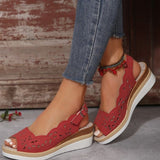 Womens Sandals Cross-border Plus-size Thick-soled Wedge