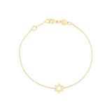 14k Yellow Gold Star of David Bracelet