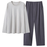 Mens 100 Cotton Pajama Set With Long-sleeve Top And Long Pants