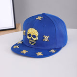 Men's And Women's Identical Skull Metal Rivet Versatile Punk Rock Style Flat-brim Baseball Cap Suitable For Music Festivals, Skateboarding And Daily Outings