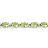 8.61 Carat Genuine Peridot .925 Sterling Silver Bracelet