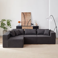 104-Inch Corduroy  Modular L Shaped Sectional Sofa,Luxury Floor Couch Set,Upholstered Indoor Furniture,Foam-Filled Compressed Sofa for Living Room,Bedroom,4 PC Free Combination