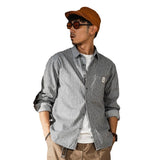 Casual Edgy-chic Vertical-striped Artistic Shirt