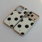 Christmas Retro Polka Dot Frosted Glass Phone Case