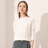 Lightweight Long-sleeve Crew-neck Wool Knit Sweater