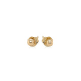 14k Yellow Gold Polished Round Stud Earrings