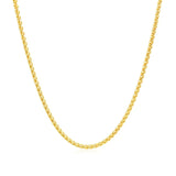14k Yellow Gold Round Wheat Chain 1.5mm