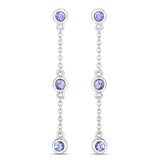 0.60 Carat Genuine Tanzanite .925 Sterling Silver Earrings