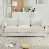 Cozy Upholstered 3-Seater Sofa with Plush Double Cushion and Ergonomic Design