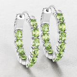 3.40 Carat Genuine Peridot .925 Sterling Silver Earrings