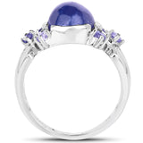 3.76 Carat Genuine Tanzanite .925 Sterling Silver Ring