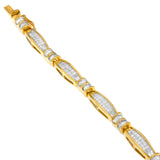 14K Yellow Gold Princess and Baguette Cut Diamond Beaded Bracelet (3.00 cttw, H-I Color, SI1-SI2 Clarity)