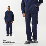American-style Trendy Brand Fleece-lined Extra-thick Hoodie And Sweatpants Tracksuit Set