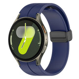 Folding Magnetic Black-clasp Silicone Watch Strap