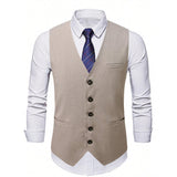 Mens Light Business-Style V-Neck Suit Vest