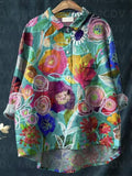 Womens Casual Long-sleeve Shirt Top