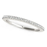 14k White Gold Pave Scallop Setting Diamond Wedding Band (1/8 cttw)
