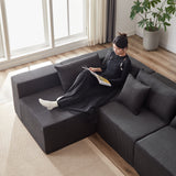 104-Inch Corduroy  Modular L Shaped Sectional Sofa,Luxury Floor Couch Set,Upholstered Indoor Furniture,Foam-Filled Compressed Sofa for Living Room,Bedroom,4 PC Free Combination