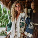 Ethnic-style Casual Linen Shawl With A Printed Shirt