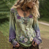 Printing Heavy Industry Ladies Round Neck And Long Sleeves