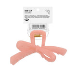 Eklips Ribbon Bow Claw Clip for Secure Hold in Peach
