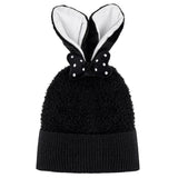 Eklips Kids Black Beanie with Cute Ears 1 pc