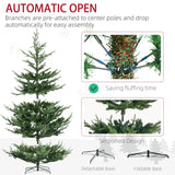 9 Foot Artificial Christmas Tree, Pine Hinged Xmas Tree with 1939 Realistic Branches, Steel Base, Auto Open, Green