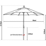 9 Ft. Outdoor Market and Table Patio Umbrella
