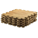 9-Piece Set: HemingWeigh Printed Wood Grain Interlocking Foam Floor Puzzle Mats