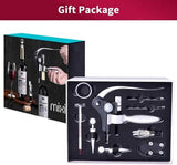 9-Piece Set: Wine Opener Set with Corkscrew, Foil Cutter, Thermometer, Stoppers & More