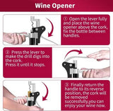 9-Piece Set: Wine Opener Set with Corkscrew, Foil Cutter, Thermometer, Stoppers & More