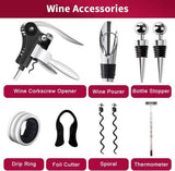 9-Piece Set: Wine Opener Set with Corkscrew, Foil Cutter, Thermometer, Stoppers & More