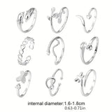 9-Pieces: Adjustable Foot Ring Set