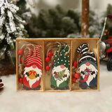 9-Pieces: Festive Christmas Wooden Hanging Box