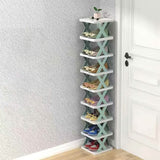 9-Tier Narrow Entryway Shoe Rack Plastic Vertical Shoe Organizer