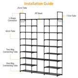 9-Tier: Shoe Rack Metal Storage