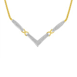 14K Yellow and White Gold 2.0 Cttw Princess Cut Diamond Flared and X-Station V Shaped 18â€ Franco Chain Statement Necklace (H-I Color, SI2-I1 Clarity)