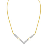 14K Yellow and White Gold 2.0 Cttw Princess Cut Diamond Flared and X-Station V Shaped 18â€ Franco Chain Statement Necklace (H-I Color, SI2-I1 Clarity)