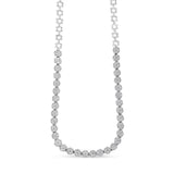 IGI Certified 14K White Gold 8.0 Cttw Pave Set Round-Cut Diamond Cluster Graduating Riviera Statement Necklace (H-I Color, I1 Clarity)