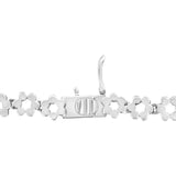 IGI Certified 14K White Gold 8.0 Cttw Pave Set Round-Cut Diamond Cluster Graduating Riviera Statement Necklace (H-I Color, I1 Clarity)
