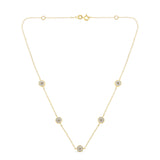 Yellow Color Plated Sterling Silver Diamond Station Necklace (1/2 cttw, K-L Color, I2-I3 Clarity)