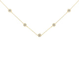 Yellow Color Plated Sterling Silver Diamond Station Necklace (1/2 cttw, K-L Color, I2-I3 Clarity)