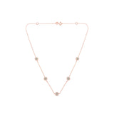 Yellow Color Plated Sterling Silver Diamond Station Necklace (1/2 cttw, K-L Color, I2-I3 Clarity)