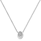 10K White Gold 1/10 Cttw Miracle Set Round-Cut Diamond Square Shape 18" Pendant Necklace (H-I Color, SI2-I1 Clarity)