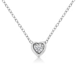 10K White Gold 1/10 Cttw Miracle Set Round-Cut Diamond Square Shape 18" Pendant Necklace (H-I Color, SI2-I1 Clarity)