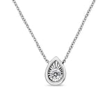 10K White Gold 1/10 Cttw Miracle Set Round-Cut Diamond Square Shape 18" Pendant Necklace (H-I Color, SI2-I1 Clarity)