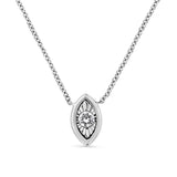 10K White Gold 1/10 Cttw Miracle Set Round-Cut Diamond Square Shape 18" Pendant Necklace (H-I Color, SI2-I1 Clarity)