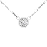 10K White Gold 1/4 Cttw Diamond Flower Pendant Necklace (I-J Color, I2-I3 Clarity) - Adjustable 16-18" chain