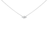 14K White Gold 1/2 Cttw Marquise Lab-Grown Diamond East West Solitaire 18" Pendant Necklace (F-G Color, VS2-SI1 Clarity)