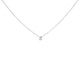 14K White Gold 1/2 Cttw Pear Shape Lab-Grown Diamond 3-Prong Solitaire Pendant Necklace 18 Inch (F-G Color, VS2-SI1 Clarity)